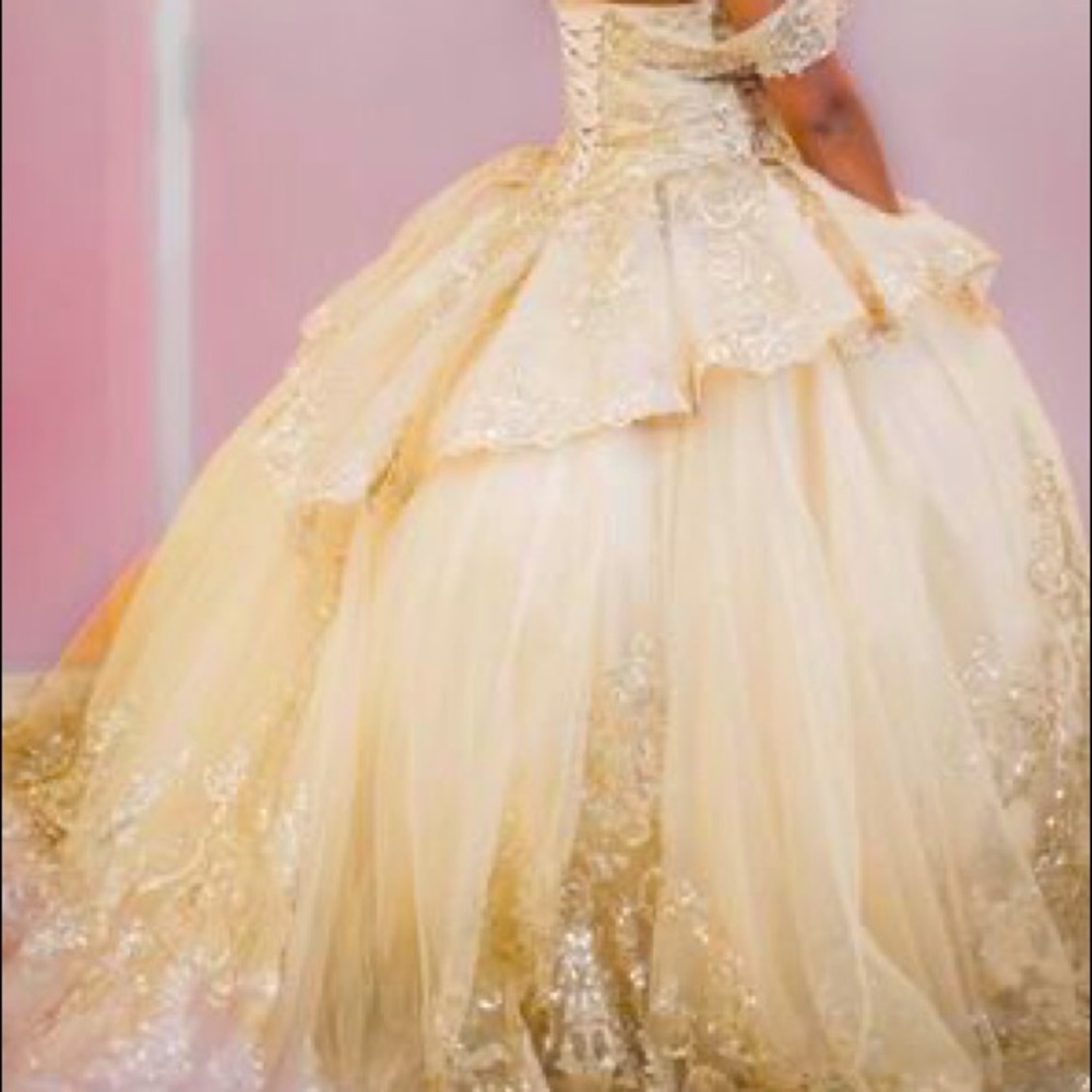 Quinceanera Gold Morilee Dress